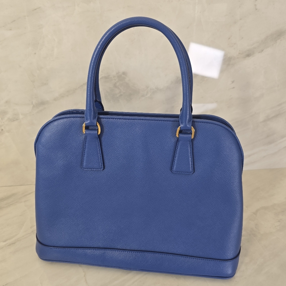 Prada Promenade Blue Saffiano Leather Women's Bag - NWOT - Picture 5 of 14
